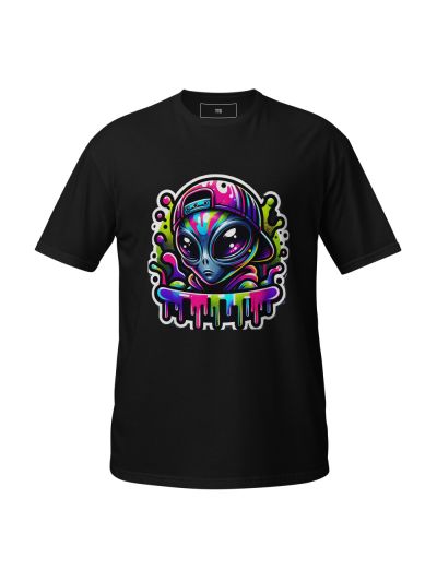 Cartoon Alien Graffiti T-Shirt | Streetwear Urban Art UFO Space Tee