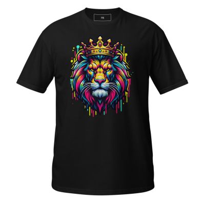 Graffiti Lion T-Shirt – Neon Crown Streetwear Graphic Tee