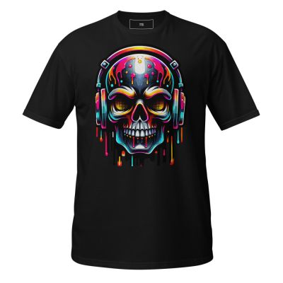 Graffiti Skull Neon Spray T-Shirt Streetwear Graphic Tee